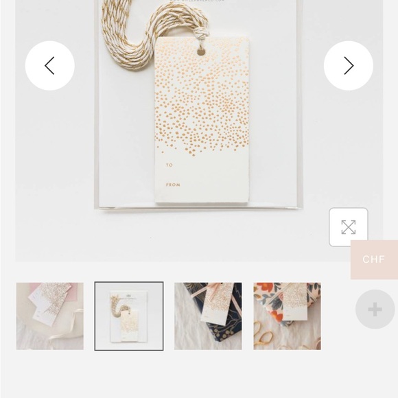 Rifle Paper Co. Festive Tree Gift Tags(3) and Festive Floral(1) w/ string - Picture 4 of 4